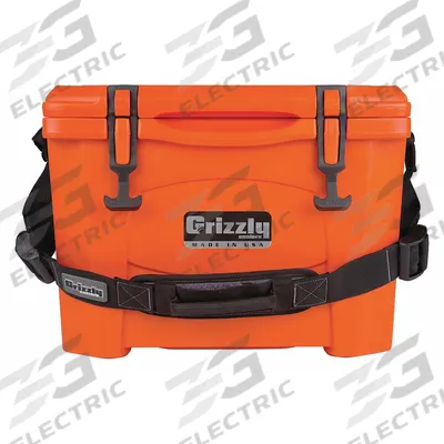 GRIZZLY COOLERS Marine Chest Cooler: Orange, 15 Cans, 15 qt Cooler Capacity - Heavy-Duty Chest Coolers