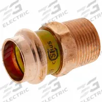 NIBCO Crimp Adapter Fitting: Straight, 1 in CTS x 1 in CTS x 1 in Pipe size, Press-fit x MNPT (MPN 9031350HPC). Key specifications — Brand: NIBCO; Broad - Material for Bullet: Copper Or Bronze; Fitting Size: 1 in CTS x 1 in CTS x 1 in Pipe; Brand - Broad: NIBCO.