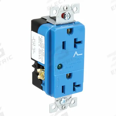 HUBBELL Receptacle: Duplex, 5-20, Blue, 125V AC, 20 A, 2 Pole / 3 Wire (MPN HBL5360SA) - General Purpose Receptacles