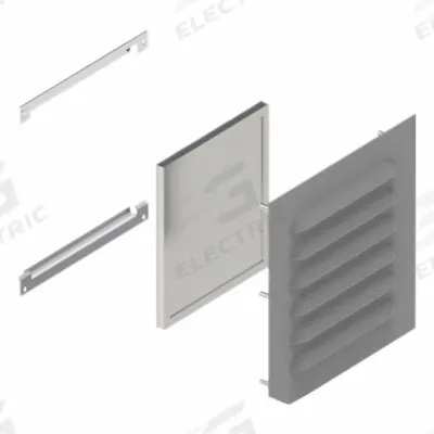 HAMMOND Louvered Vent Kit: 14 ga. Steel, 9 in Overall Ht, 10.3 in Overall Wd - Louver Plate Kits