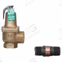 WATTS Relief Valve: FNPT x FNPT, 1 in x 1 in, Bronze, 94 psi Max. Op Pressure, 5 3/4 in Overall Ht (MPN 1 174A 125 FS). Key specifications — Brand: WATTS.