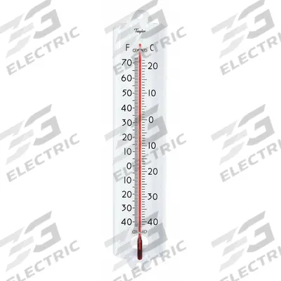 TAYLOR Analog Thermometer: -40°F to 70°F /-40°C to 20°C, +/-1°C/+/-2°F, Wall - Wall Mount Liquid-in-Glass Thermometers