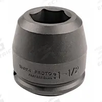 PROTO Impact Socket: 1 1/2 in Drive Size, SAE, 4 7/16 in Socket Size, 6-Point, Std, 6 in Overall Lg (MPN J15071). Key specifications — attr1215501: PROTO; attr1215515: Black Oxide; attr1215518: 4-7/16 in.