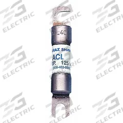 BUSSMANN Forklift Limiter Fuse: ACL Series, Bolt-On, Gen Purpose, 60 A, 72 V DC, Non-Indicating (MPN ACL-60). Key specifications — Brand: BUSSMANN; Series: ACL.