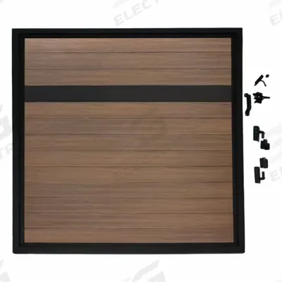 EUROFENCE Adjustable Fence Gate: 4 ft Overall Wd, 6 ft Overall Ht, Light Brown - Privacy Fence Gate Sections