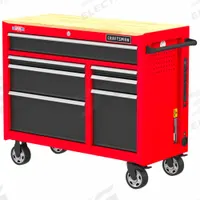 CRAFTSMAN Rolling Tool Cabinet: Red / Black Drawer, 41 in W x 18 in D x 34 in H, 7 Drawers (MPN CMST98271RB). Key specifications — Brand: CRAFTSMAN.