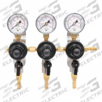 HARRIS Beverage Gas Regulator: For Beer/Coffee/Wine Beverage, For Carbon Dioxide/Nitrogen Mix Gas (MPN 3005225). Key specifications — attr1099317: Nitrogen Mix; attr1099319: 5/16 in Barb; attr1099324: 5/16 in Barb; attr1134051: HARRIS; attr1134054: Secondary Gas Regulator.