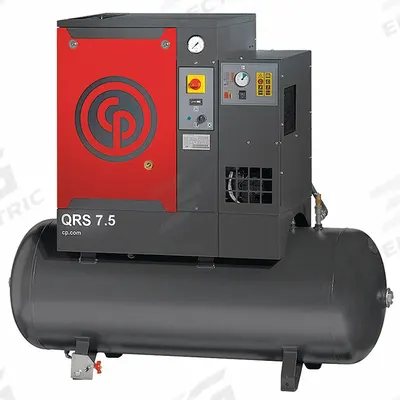 CHICAGO PNEUMATIC Rotary Screw Air Compressor w/Air Dryer: Horizontal, 7 1/2 hp - Horizontal Rotary Screw Air Compressors