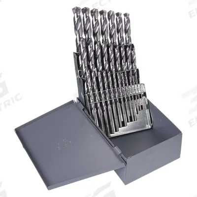 CHICAGO-LATROBE Jobber Length Drill Bit Set: 29 Pc, 1/16" to 1/2" by 64ths - NAS-Spec High-Speed Steel Jobber-Length Drill Bit Sets for Aerospace