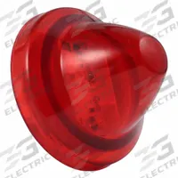 GROTE Clearance Marker Lamp: Clearance Light, LED, Cone, Red, Bracket/Grommet, 2 1/2 in Overall Dia (MPN 47222). Key specifications — Lens Color: Red; Brand: GROTE; Electrical Connection: PL-10 Connector; Lighting Technology: LED; Mount Type: Bracket; SAE Lens Code: P2.