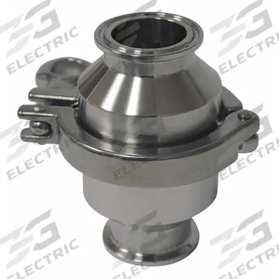 VNE Spring Check Valve: Poppet, Inline Valve Body, 4 in Pipe Size, Clamp x Clamp - 3-A Certified Stainless Steel Poppet Check Valves