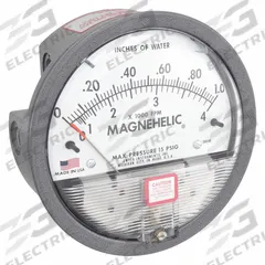 DWYER Differential Pressure Gauge: Back/Single-Side, 1/8 in NPT Female, 2000, 4 in Dial, IP67, IP67 (MPN 2001AV). Key specifications — Sensor Type: Diaphragm; Series: 2000; Housing Material: Die Cast Aluminum; Certificate of Calibration: Not Included.