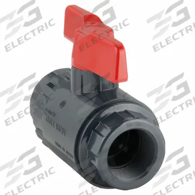 ASAHI Manual Two-Way Ball Valve: 1 1/2 in, PVC, Straight, 150 psi Max. Pressure (CWP) - PVC Ball Valves