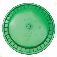 APPROVED VENDOR Pail Lid: Snap-On, 12 1/4 in Overall Dia, Green, Plastic, FDA Compliant (MPN ROP2100CVR-SN-GR). Key specifications — attr1265148: Not Rated; attr1188872: APPROVED VENDOR; attr1265149: Not Rated; attr1188855: 49EN60; attr1188854: Plastic; attr1188856: ROP2150GR-M.