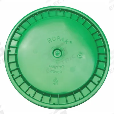 APPROVED VENDOR Pail Lid: Snap-On, 12 1/4 in Overall Dia, Green, Plastic - Snap-On Lids