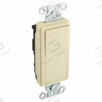 HUBBELL Wall Switch: Rocker Switch, 3-Way, Maintained, Ivory, 120/277V AC - Rocker Wall Switches