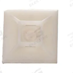 APPROVED VENDOR Cable Tie Mounting Pad: 0.2 in Slot Wd, 0.07 in Slot Ht, Natural, 1.1 in Wd, 100 PK (MPN 6EEE8). Key specifications — For Use With: Cable Ties from 18 To 51 lb Tensile Strength; Size: 1.1 in L x 1.1 in W x 0.24 in H; Color: Natural; Brand: APPROVED VENDOR.