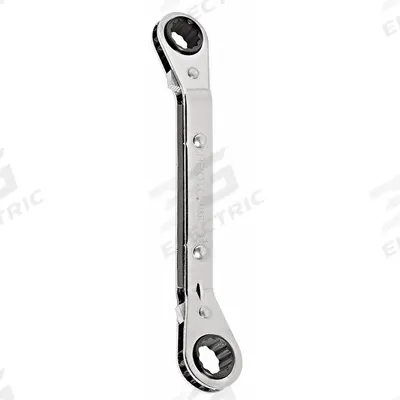 PROTO Box End Wrench: Chrome, 1/2 in_9/16 in Head Size, 6 3/4 in Overall Lg, Offset - SAE, Double End, 12-Point, Ratcheting Box End Wrenches
