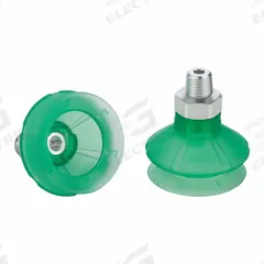 SCHMALZ Vacuum Pad Assembly: 1.5 Folds, 1/8 in NPT, 36.7 mm Pad Dia, Elastodur ED, Green, 65 A, SPB1 (MPN 10.01.06.04954). Key specifications — attr1019194: 10.01.06.04954; attr1019196: SCHMALZ; attr1019197: 65 A.