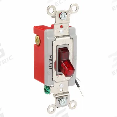 HUBBELL Wall Switch: Toggle Switch, 3-Way, Maintained, Red, 120/277V AC - Toggle Wall Switches