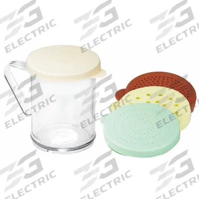 TABLECRAFT PRODUCTS Dredge: For Salt/Sugar Food Type, 10 oz Capacity, Plastic Body - Shakers with Handles & Tops