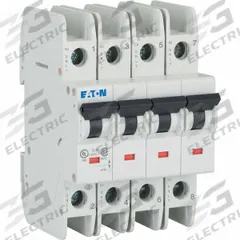 IEC Miniature Cct Breaker, 35 A, 4 in (MPN FAZ-C35/4-NA). Key specifications — attr1063588: 277/480V AC; attr1063574: 10 kA at 277/480V AC; attr1063562: EATON; attr1063585: Screw.