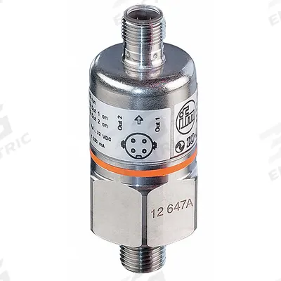 IFM Pressure Transmitter: 0 psi to 15 psi, 0 to 10V DC, 4-Pin M12 Connector - Pressure Transmitters with 4-Pin M12 Connector