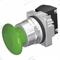 SIEMENS Mushroom Head Push Button: Non-Illuminated, Mushroom Head Profile, Non-Metallic, 30 mm (MPN 52PM9W3A). Key specifications — Brand: SIEMENS; Action: Momentary; Series: Class 52; Terminal Connection: Pressure Plate; Push Button Material Type: Non-Metallic.