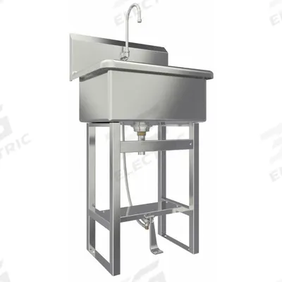 SANI-LAV Scrub Sink: 45 1/2 in Overall Ht, 22 in Bowl Lg, 10 1/2 in Bowl Dp, 2 gpm Flow Rate - One-Station Freestanding Hand Sinks with Faucets