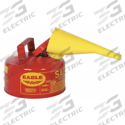 EAGLE Type I Safety Can: For Use With Flammables, 1 gal Capacity, Includes Funnel - Flammable Liquids Safety Cans