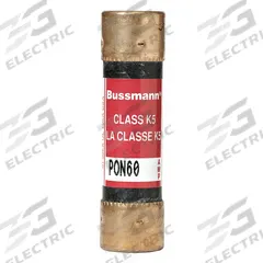 BUSSMANN Fuse: Time Delay, 60 A, 250 V AC (MPN PON60). Key specifications — Series: PON; Brand: BUSSMANN.