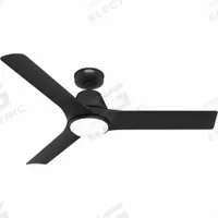 HUNTER Ceiling Fan: 52 in Blade Dia, Matte Black, 6 Speeds, Light Kit (MPN 52927). Key specifications — Finish: Matte Black; Material: Galvanized; Light Kit: Yes; Number of Speeds: 6; Brand: HUNTER.