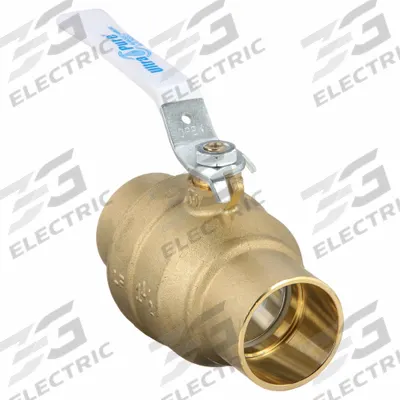 MILWAUKEE VALVE Manual Two-Way Ball Valve: 1 1/2 in, Brass, Straight, Sweat x Sweat - Brass Ball Valves