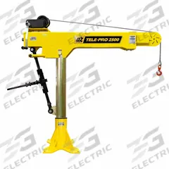 TELE-PRO Davit Crane: Steel, Manual, 2,500 lb Max. Load Capacity, 3.6 ft to 8.1 ft, 28 in to 82 in (MPN OZTP2500DAV). Key specifications — Material: Steel; Brand: TELE-PRO; Body Material: Steel.