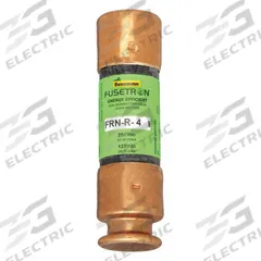 BUSSMANN Fuse: Class RK5, FRN-R Series, Time-Delay, 4 A, 250 V AC, 125 V DC, Non-Indicating (MPN FRN-R-4). Key specifications — Series: FRN-R.