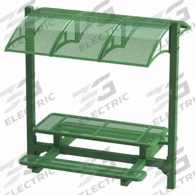 ULTRAPLAY Accessible Canopy Picnic Table: Perforated Metal, Thermoplastic Coated - Canopy Picnic Tables