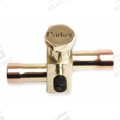Parker Refrigerant Ball Valve: 3/4 in Sweat, 750 psi Max, 1/4"-20 UNC – Bottom - Sweat Connection Service Valves