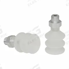 SCHMALZ Vacuum Pad Assembly: Multi-Bellows, 2.5 Folds, G1/8 in Vacuum Port, 26 mm Pad Dia, Clear (MPN 10.01.06.00337). Key specifications — attr1019136: 10.01.06.00337; attr1019138: SCHMALZ; attr1019139: 55 A.