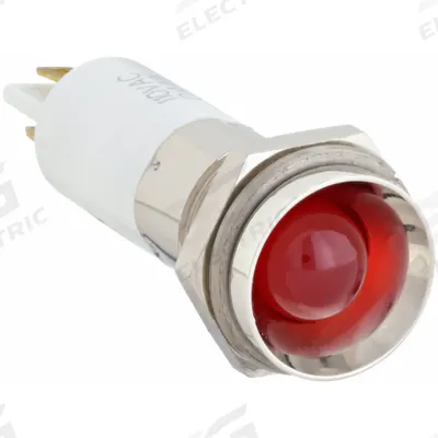 APPROVED VENDOR Protruding Panel Light: 12 mm Panel Mounting Hole Dia, LED, Red - LED Indicator Pilot Lights