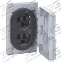 APPLETON ELECTRIC Weatherproof Cover with Receptacle: Duplex, 5-15, Gray, 125V AC, 15 A (MPN FSKD5-15)