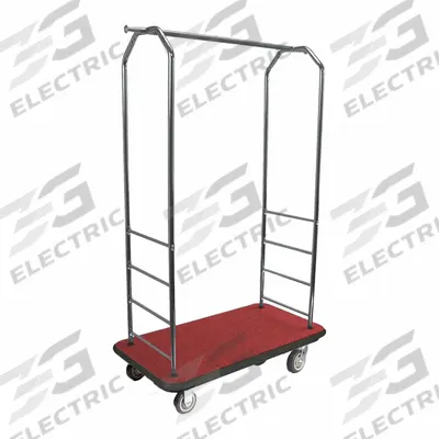 CSL Bellman Cart: 1 in Frame Dia, 43 in Overall Lg, 23 in Overall Dp, 72 1/2 in Overall Ht - Easy-Mover Bellman Carts