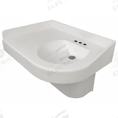 BESTCARE Corner Bathroom Sink: Polymer Resin, 14 1/2 in Bowl Lg, 4 in Bowl Dp, ADA Compliant (MPN WH3776L-09). Key specifications — ADA Compliant: ADA Compliant; Color: White; Bowl Shape: D-Shape; Brand: BESTCARE; Sink Mounting Type: Wall.