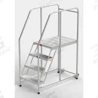 EGA Mobile Work Platform: 3.3 ft Platform Ht - Max, 24 in x 35 in, Aluminum, 300 lb Load Capacity (MPN A007H). Key specifications — Folding: Not Foldable; Mobility: Rolling; Use Location: Indoor; Brand: EGA; Color: Silver; Height Adjustability: Fixed Height; Includes Handrails: Handrails Included; Locking Mechanism: No Locking Mechanism.