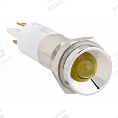 APPROVED VENDOR Protruding Panel Light: 10 mm Panel Mounting Hole Dia, LED, Yellow - LED Indicator Pilot Lights