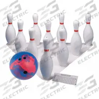 CHAMPION SPORTS Bowling Set: (10) Bowling Pins/Bowling Ball/Score Pad/Setup Sheet, Plastic, Blue (MPN BPSET)