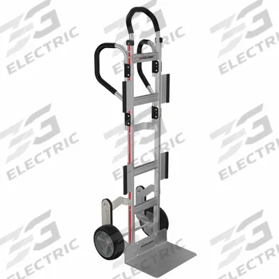 MAGLINER Appliance Hand Truck: 600 lb, Dual-Loop, Silver, Aluminum, Pneumatic, 57 in Handle Ht - Appliance Hand Trucks