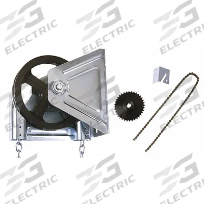AMERICAN GARAGE DOOR SUPPLY Chain Hoist: Manual, Wall Mount, Non-Handed, 4 to 1 - Manual Chain Hoist Garage Door Openers