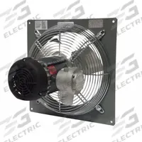 Panel Fan: Direct Drive, 16 in Blade, 1/3 hp, 2,580 cfm, 230/460V AC, 3 ph, Totally Enclosed (MPN P16-4M). Key specifications — Frame Finish: Powder Coated; Assembled: Assembled; Brand: CANARM; Nameplate Voltage: 230/460V AC; Frame Material: Steel; Hazardous Location Class: Class I, Div 1, Group C and D; Class II, Div 1, Group F and G; Guard Type: Intake.