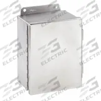 HOFFMAN Enclosure: 316L Stainless Steel, 8 in x 6 in x 4 in, NEMA 12/3R/4/4X, Solid Cover, Hinged (MPN A8064CHNFSS6). Key specifications — Brand: HOFFMAN; Closure Method: Clamps; Enclosure Material: 316L Stainless Steel; Knockouts: Not Included.
