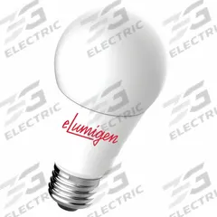 ELUMIGEN Compact LED Bulb: Medium Screw (E26), LED, (A) Classic, A19, 7.25 W Watt, 4000K, Frosted (MPN RA19L0800C40). Key specifications — attr233510: A19; attr233525: 120V AC; attr233549: Frosted; attr518949: 4000K; attr239859: ELUMIGEN; attr935304: Rough Service.